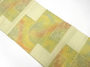 変わり色紙に古典柄模様織り出し名古屋帯